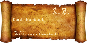 Kost Norbert névjegykártya