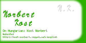 norbert kost business card